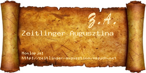 Zeitlinger Augusztina névjegykártya